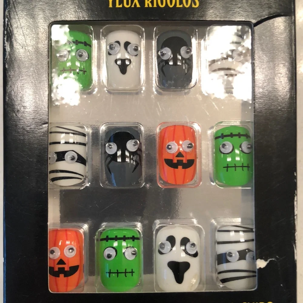 👻 Halloween  🎃 Google Eye Press On Fake Nails
